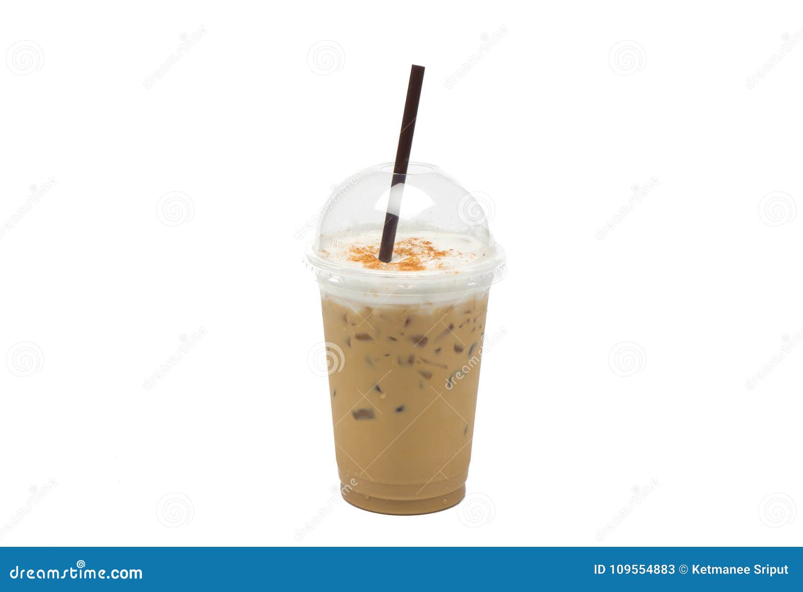 Iced Latte or Iced Coffee in Takeaway Cup Stock Image - Image of