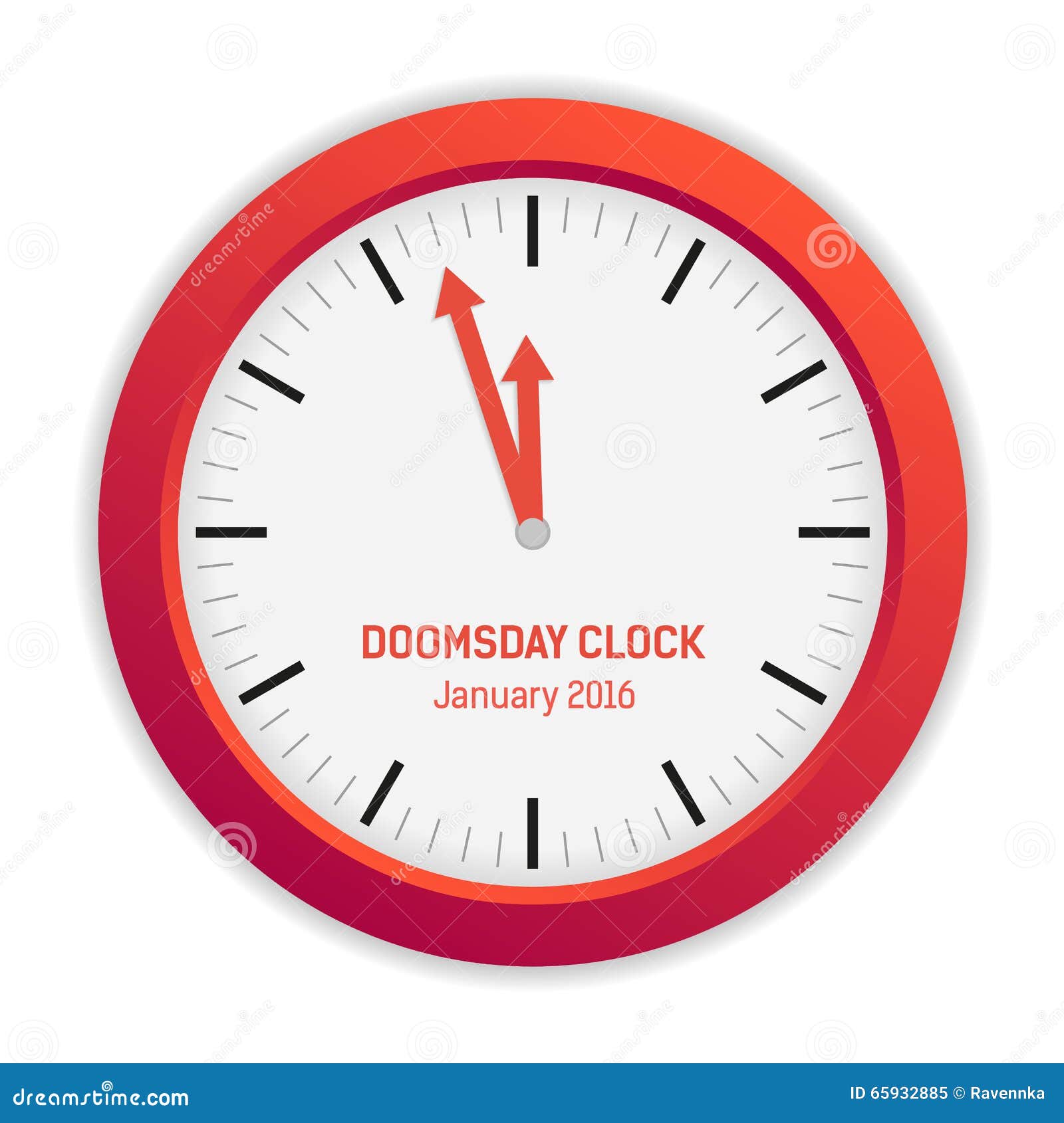Isolated Illustration Of Doomsday Clock (3 Minutes To Midnight) Stock Vector - Image ...1300 x 1390