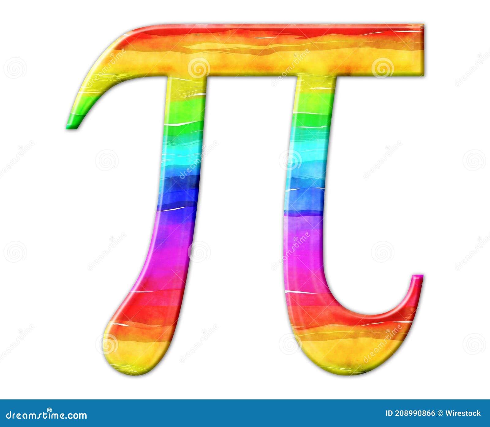 Isolated Illustration of a Rainbow Colored Pi Symbol on a White Background  Stock Illustration - Illustration of math, graphic: 208990866