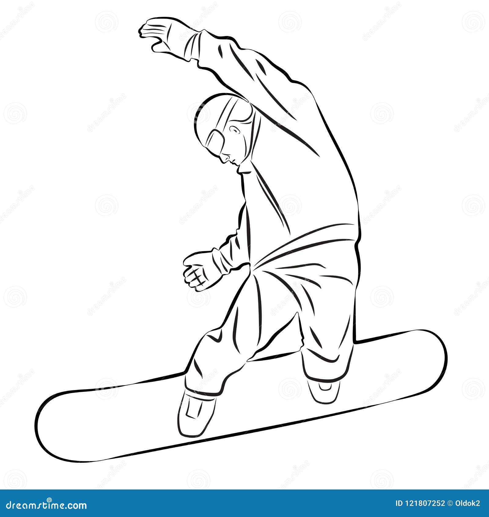 Illustration of a Snowboarder , Vector Draw Stock Vector - Illustration of  sketch, isolated: 121807252
