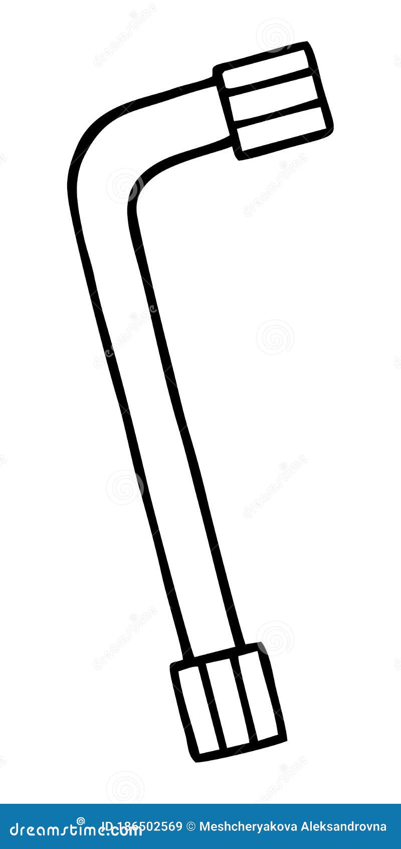 ISOLATED ILLUSTRATION of a SOCKET WRENCH on a WHITE BACKGROUND Stock