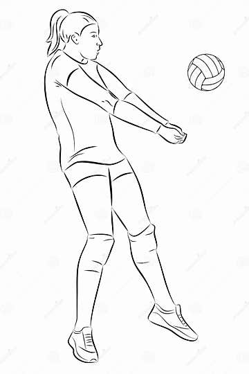 Illustration of a Volleyball Player , Vector Drawing Stock Vector ...