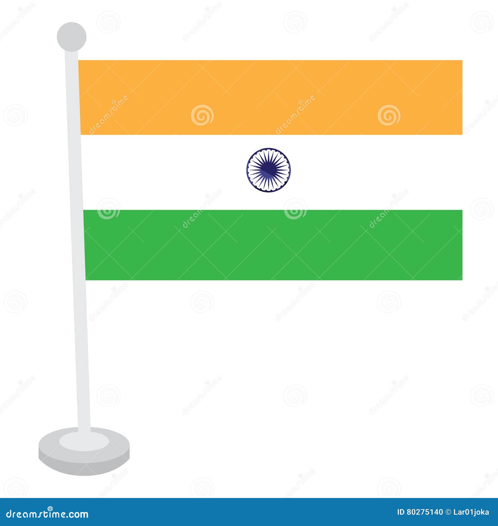 Isolated Indian flag stock illustration. Illustration of asia - 80275140