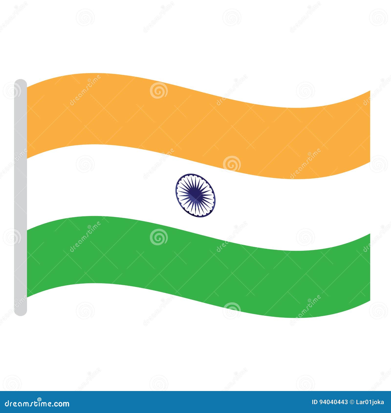 Isolated Indian flag stock vector. Illustration of banner - 94040443