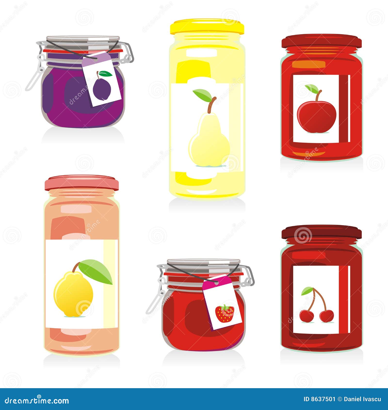 Isolated jam jars set stock vector. Illustration of quince 8637501