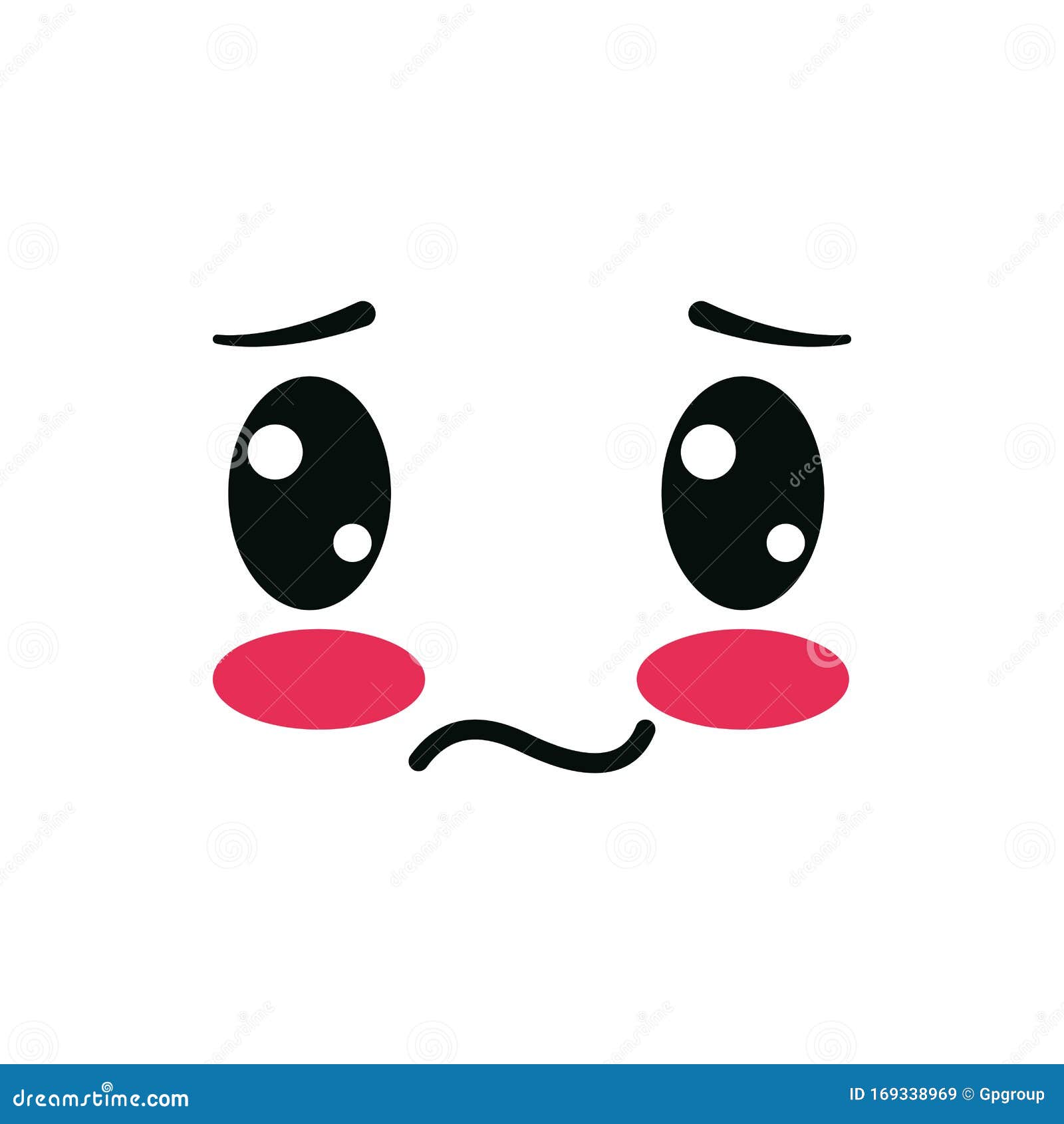 Isolated Kawaii Scared Face Cartoon Vector Design Stock Vector