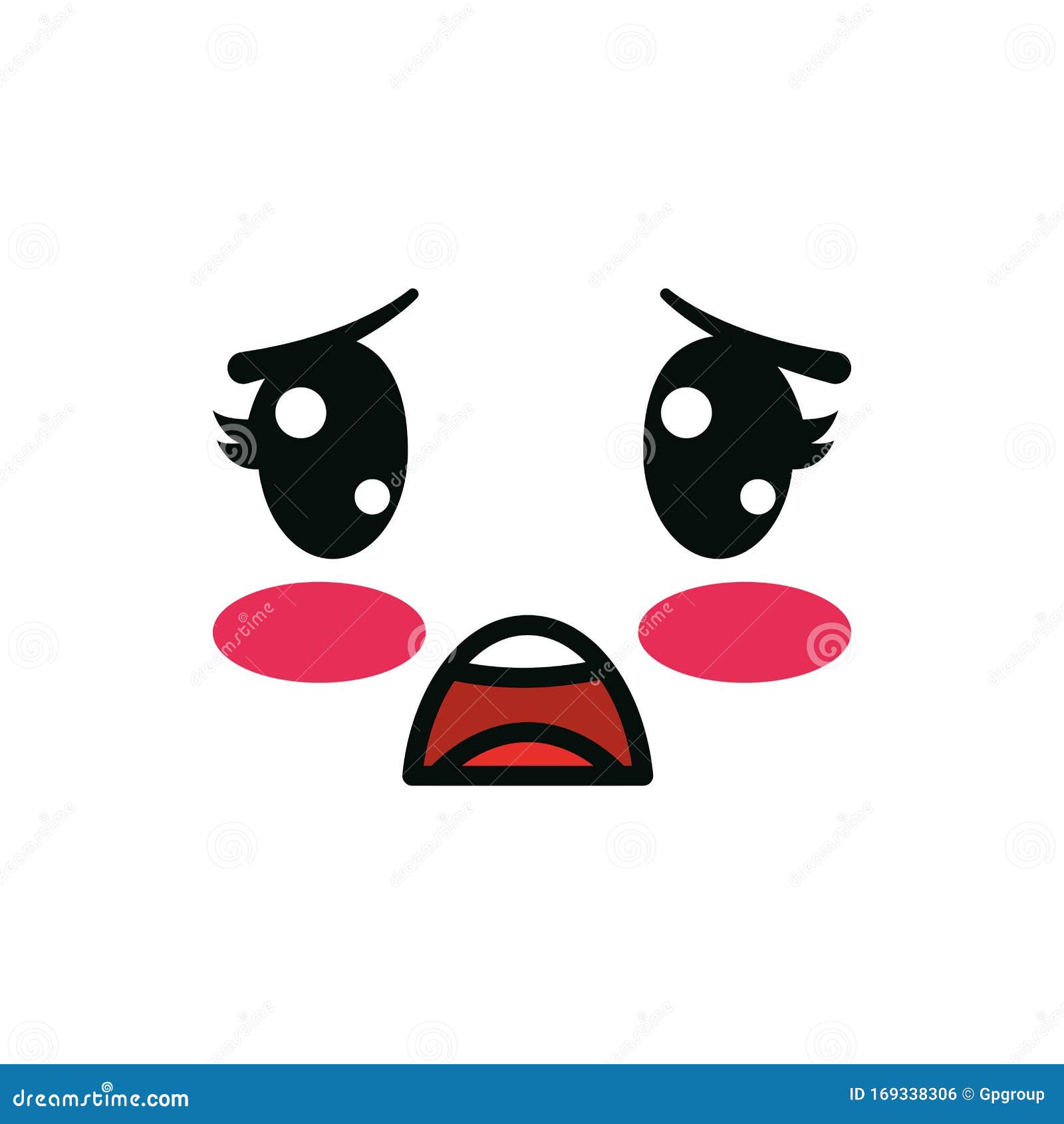 Isolated Kawaii Scared Face Cartoon Vector Design Stock Vector