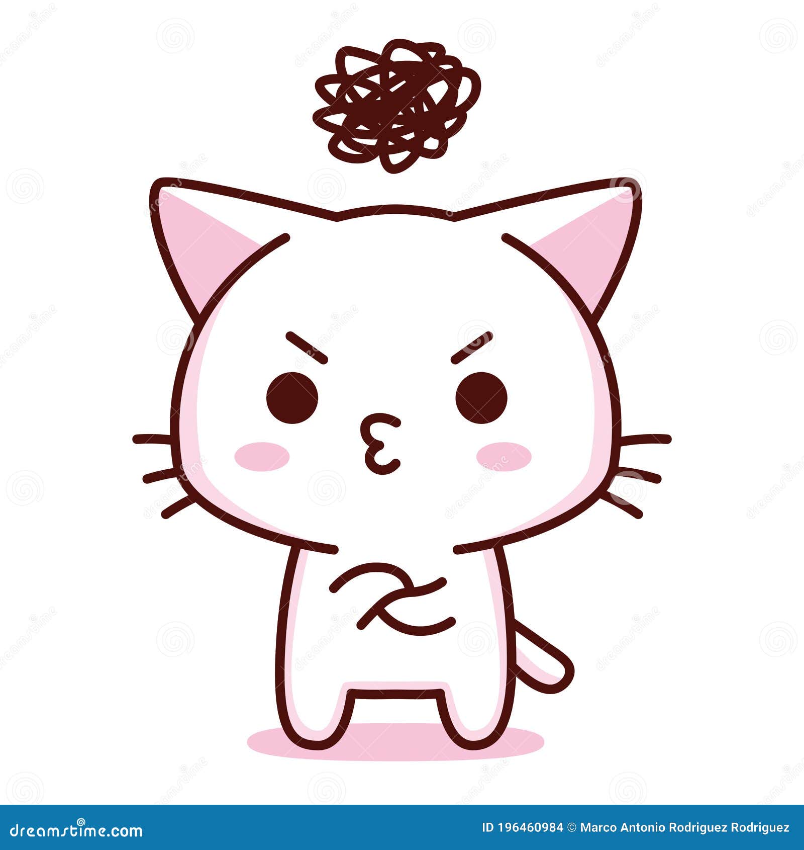 Isolated Cute Angry Cat Emoji Stock Vector - Illustration of angry, kitten:  225028193