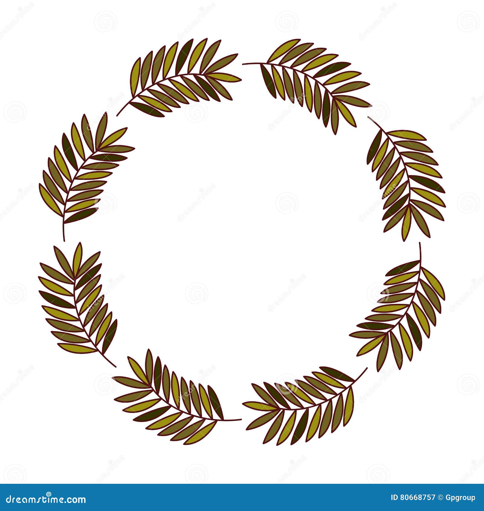 Isolated Leaves Crown Decoration Design Stock Vector - Illustration of ...