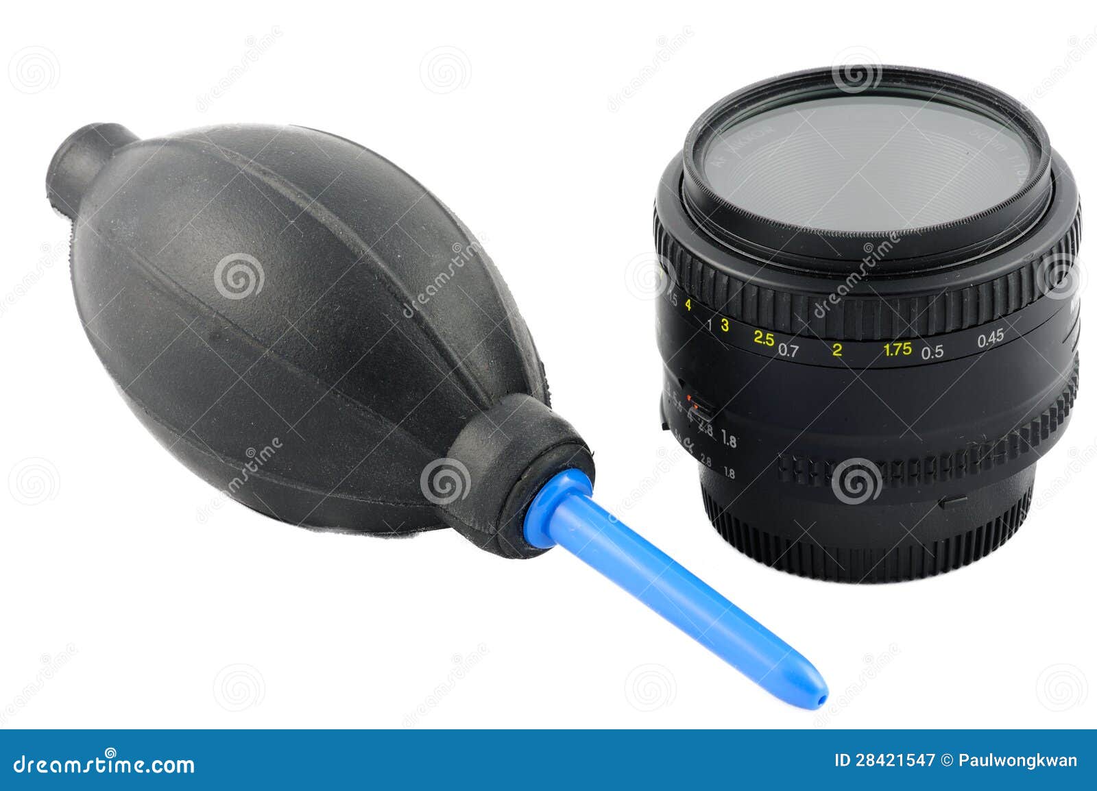 Isolated lens cleaning kit stock image. Image of isolate 28421547