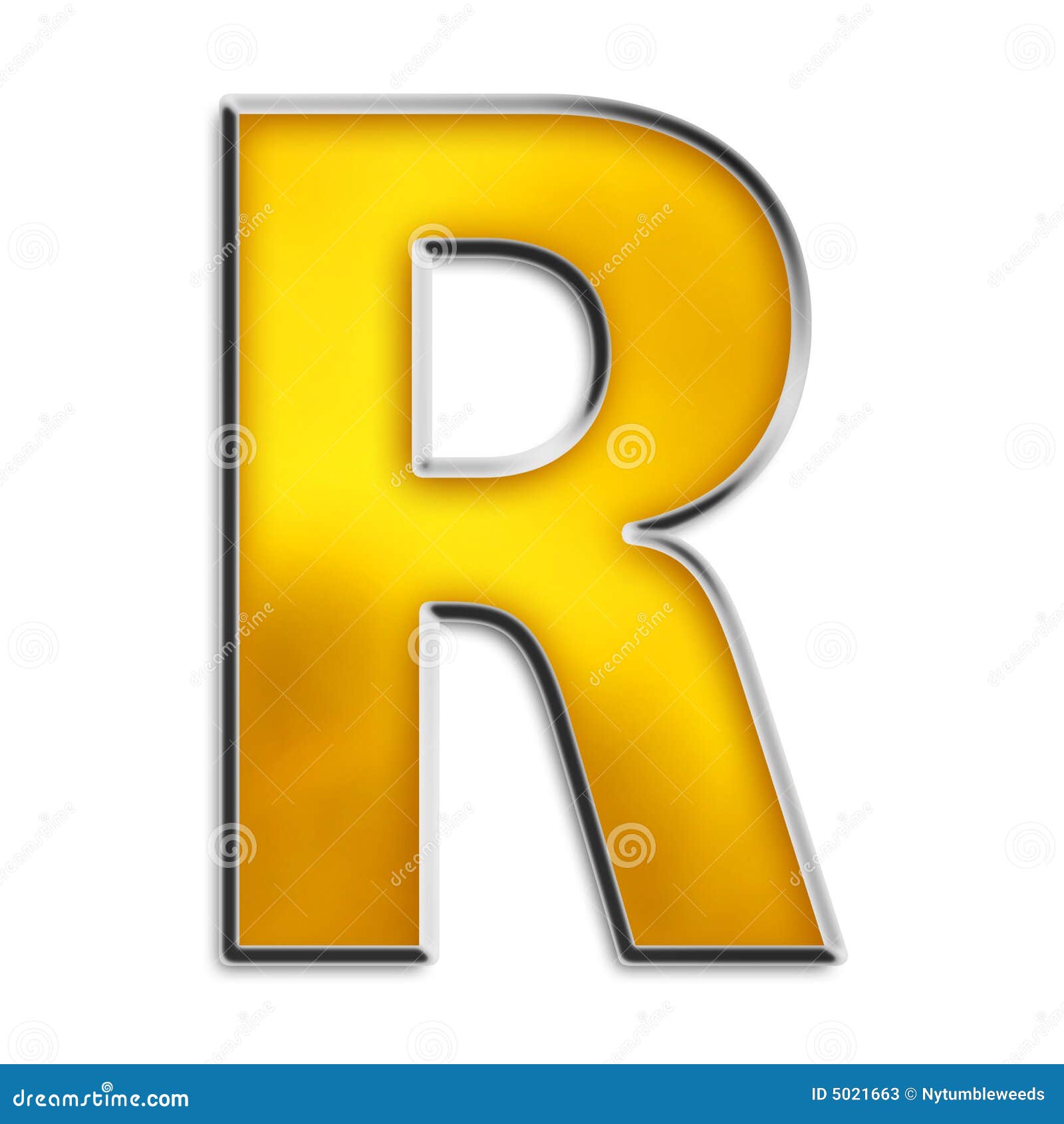 Isolated Letter R In Shiny Gold Stock Illustration Image 5021663