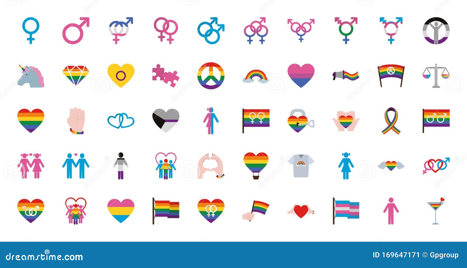 Isolated Lgtbi Icon Set Vector Design Stock Vector Illustration Of Asexual Couple 169647171