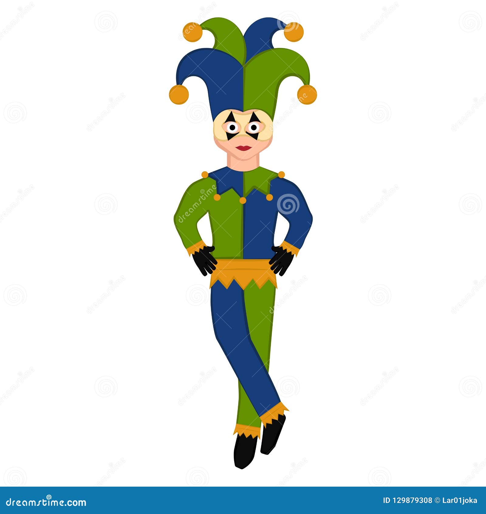Isolated Man with Mardi Gras Clothes Stock Vector - Illustration of ...