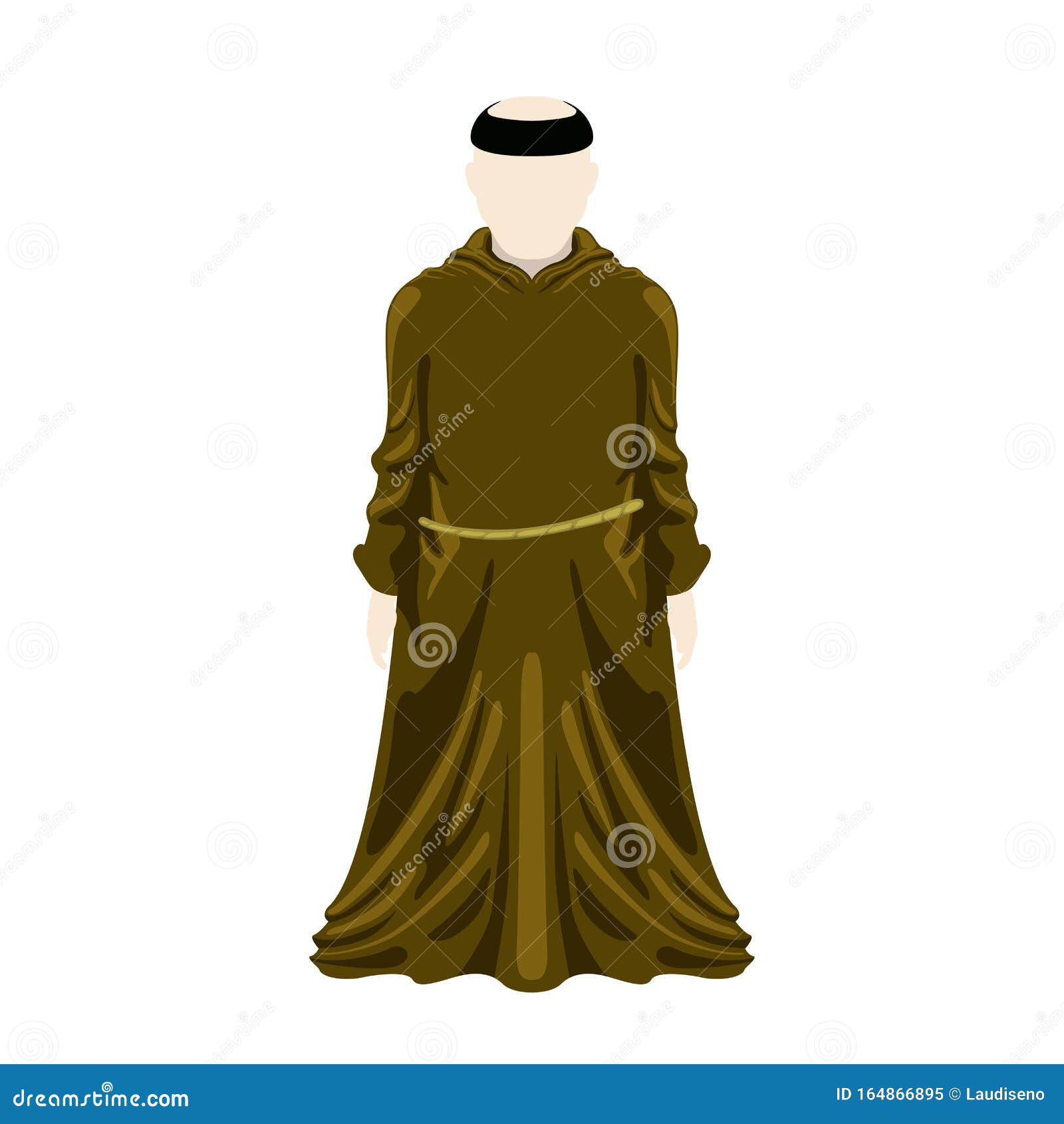 Isolated Medieval Monk Character Stock Vector - Illustration of clipart ...