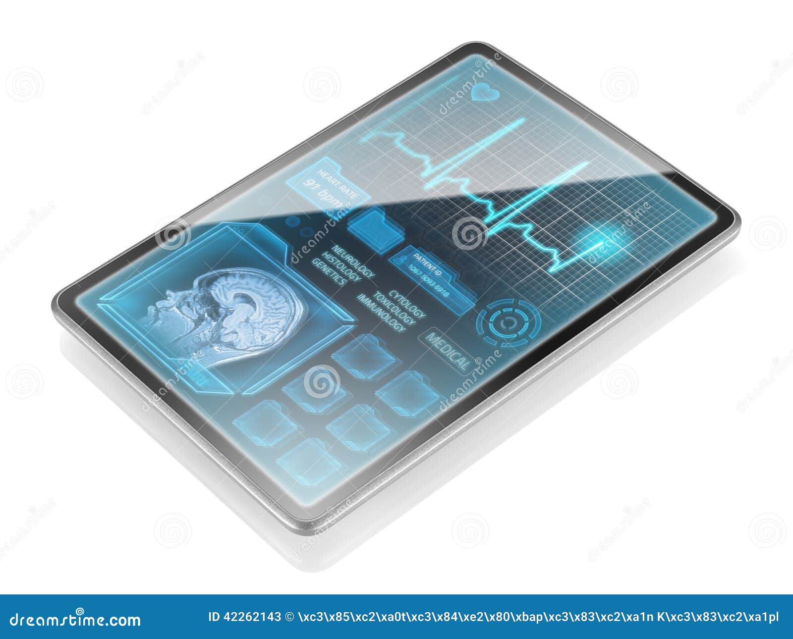 Isolated Modern Medical Tablet Stock Image Image of brain, heart