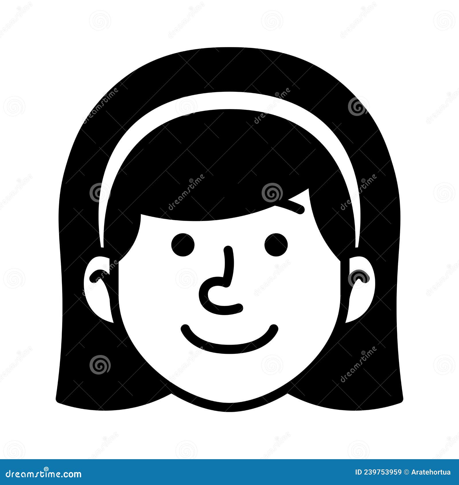 Isolated Monochrome Avatar of a Woman Stock Vector - Illustration of ...