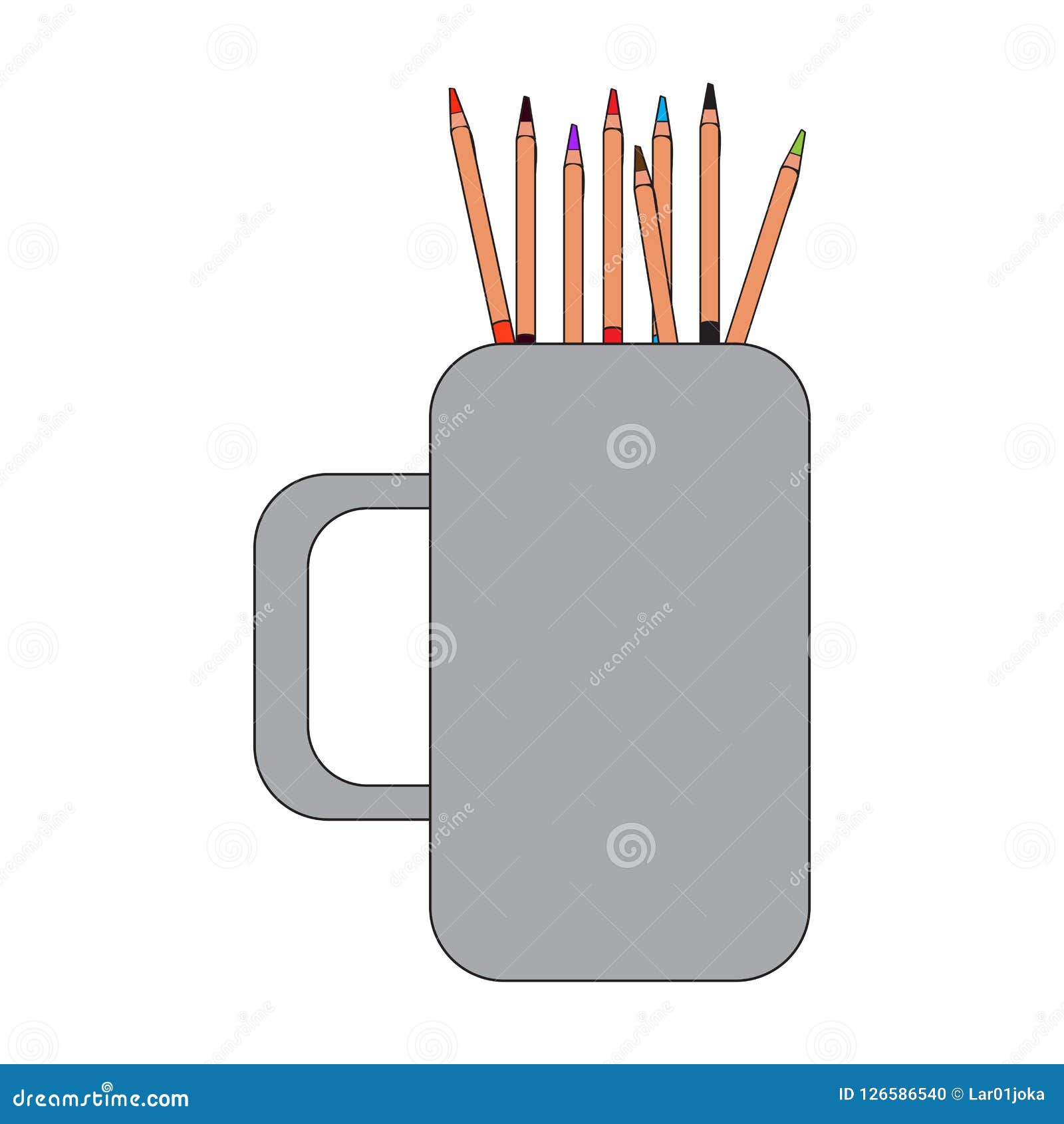 Isolated mug with pencils stock vector. Illustration of white 126586540