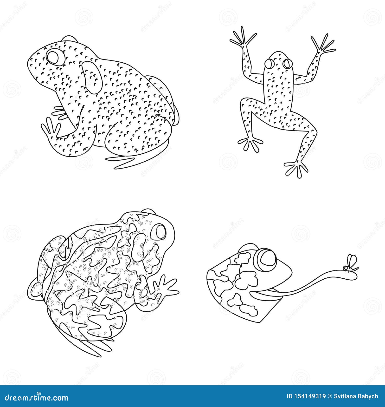  object of amphibian and animal sign. set of amphibian and nature stock  .