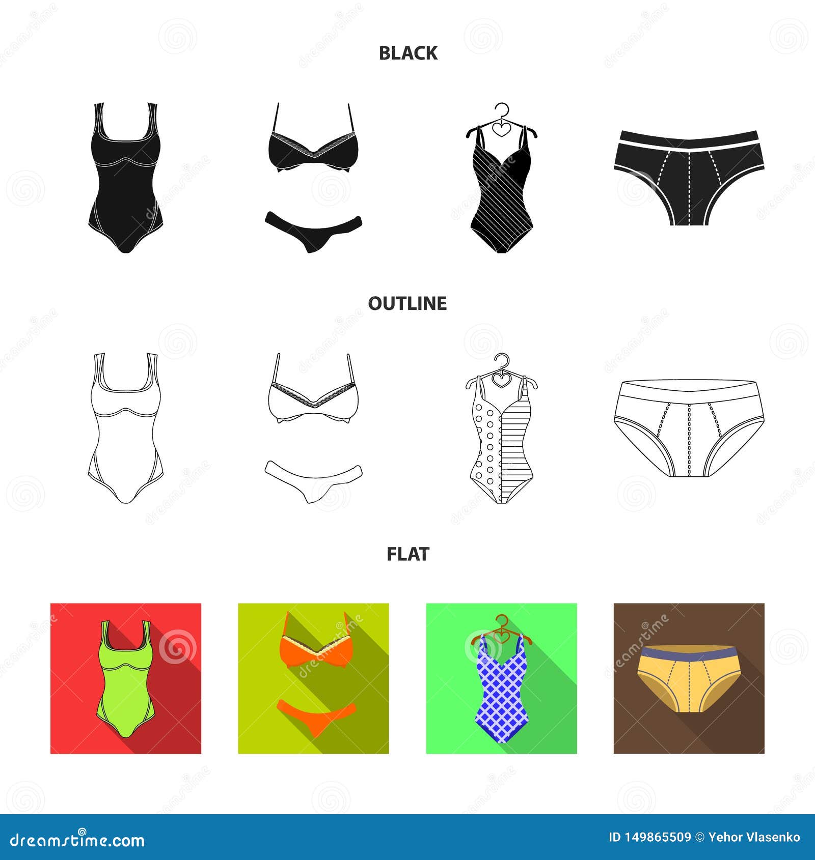 Isolated Object Of Bikini And Fashion Icon Collection Of Bikini And Swimsuit Stock Vector