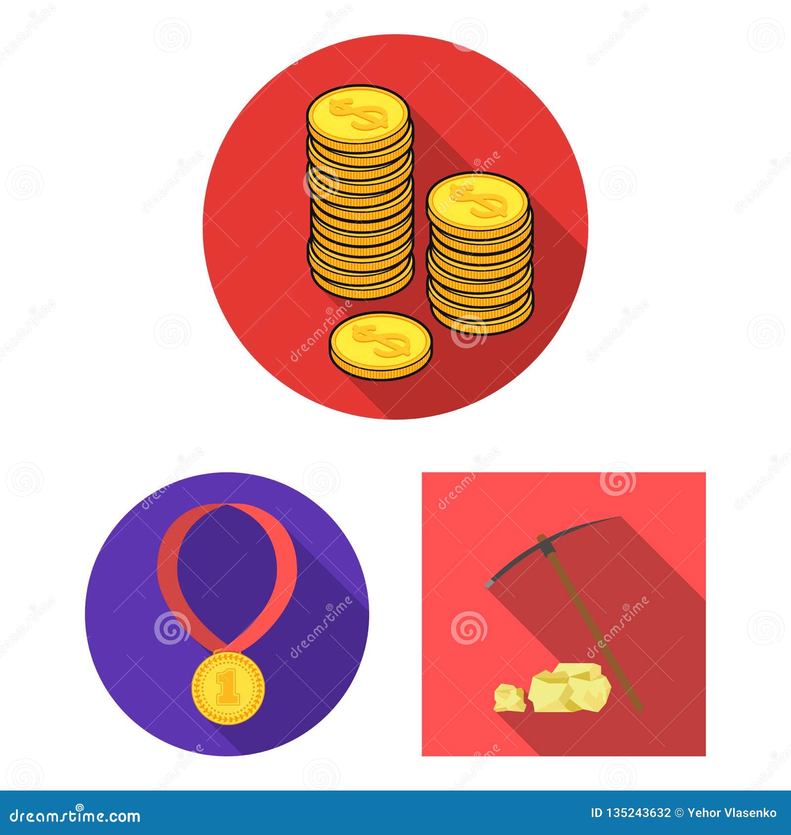 Isolated Object Of Gold And Ingot Icon. Set Of Gold And ...