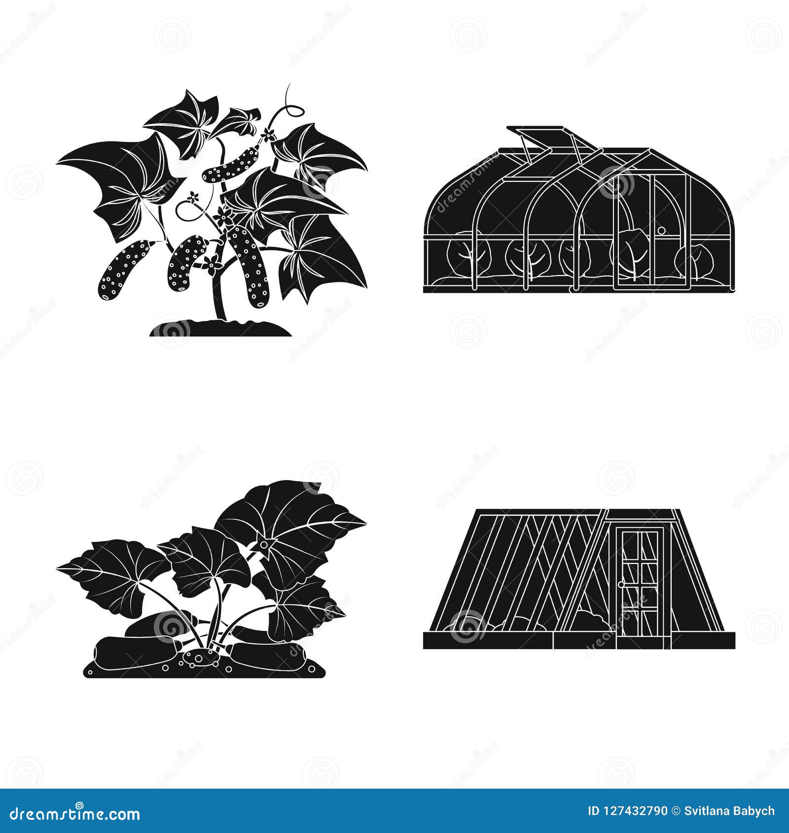 Vector Illustration of Greenhouse and Plant Logo. Set of Greenhouse and ...