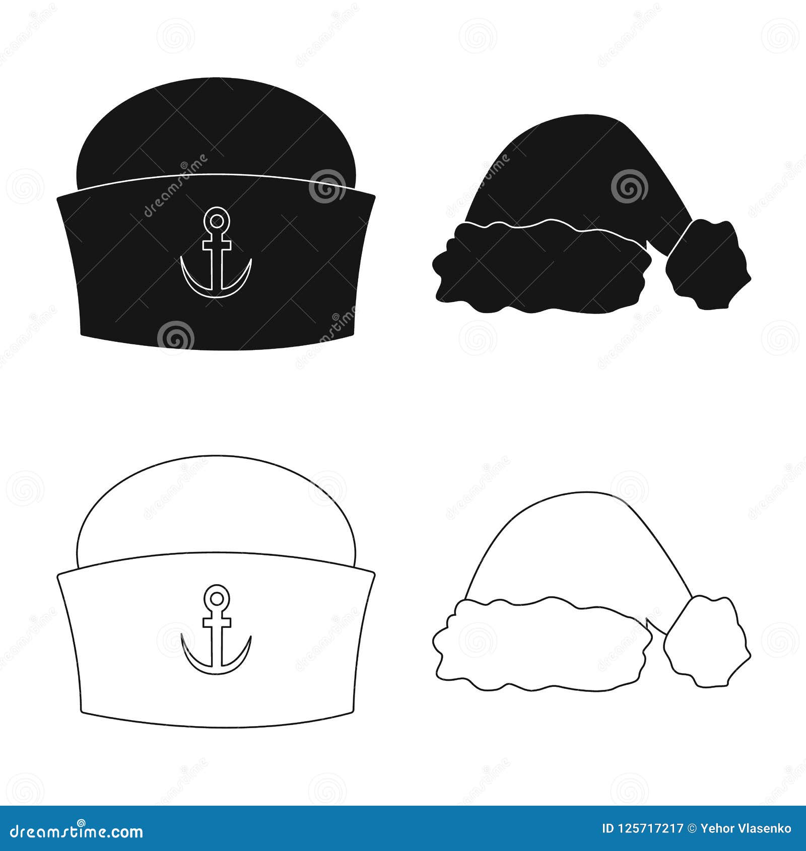 Isolated Object of Headwear and Cap Logo. Set of Headwear and Accessory