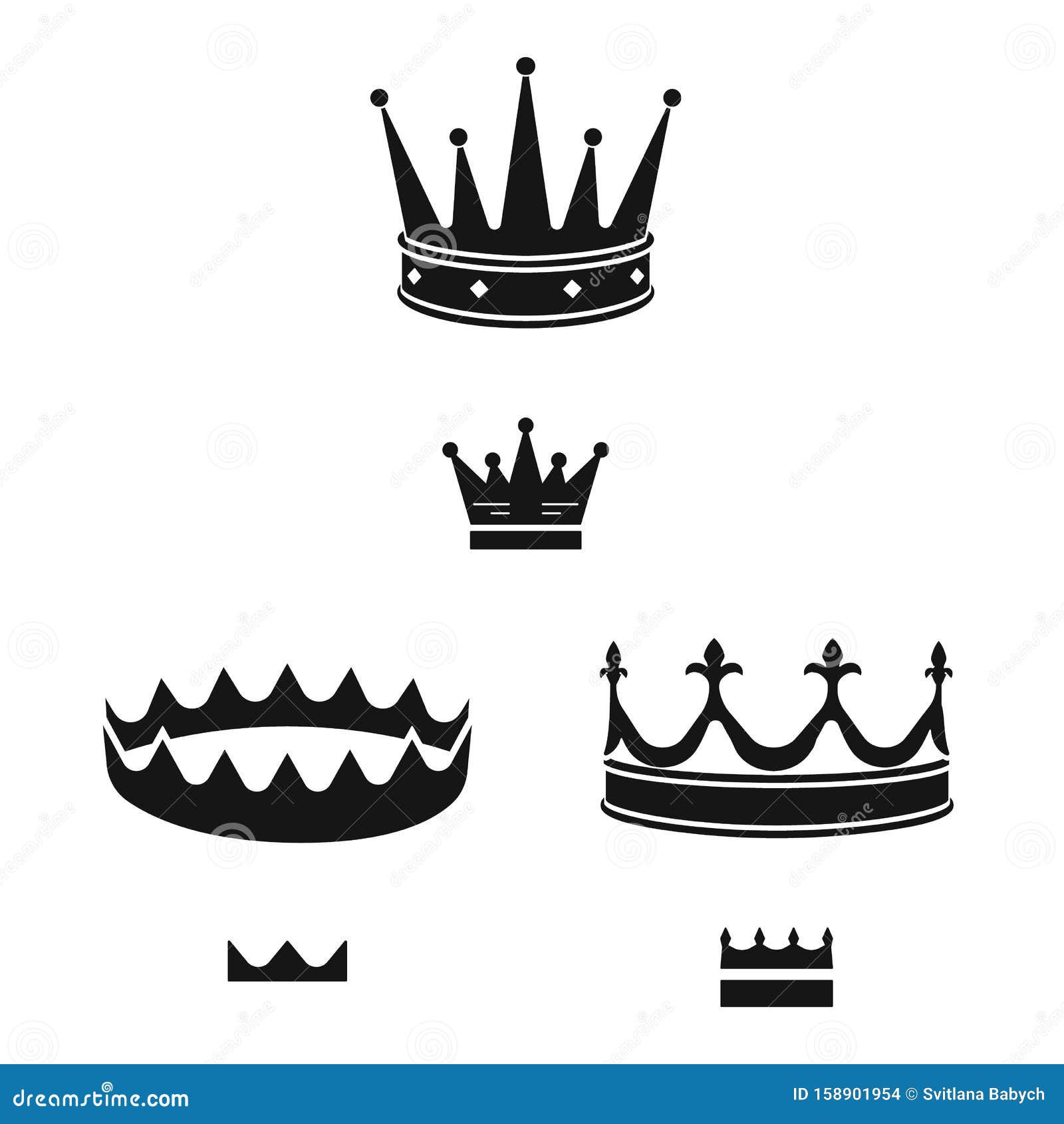  object of king and majestic logo. set of king and gold stock  for web.