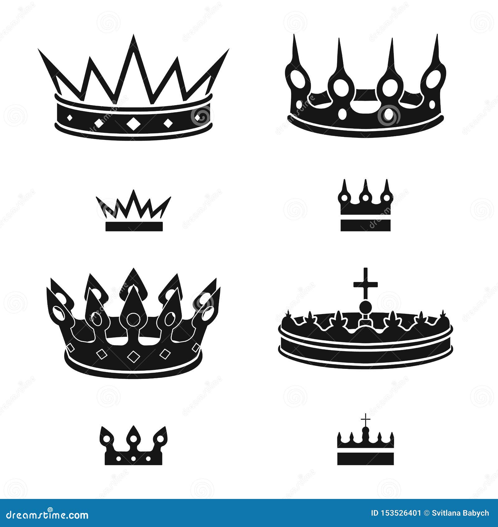  object of king and majestic logo. set of king and gold stock  for web.