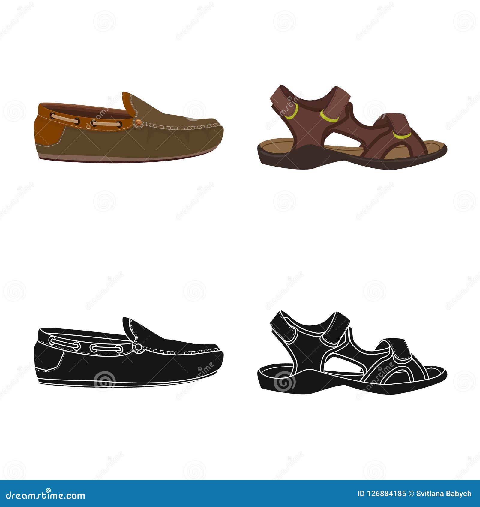  object of man and foot icon. set of man and wear stock  .