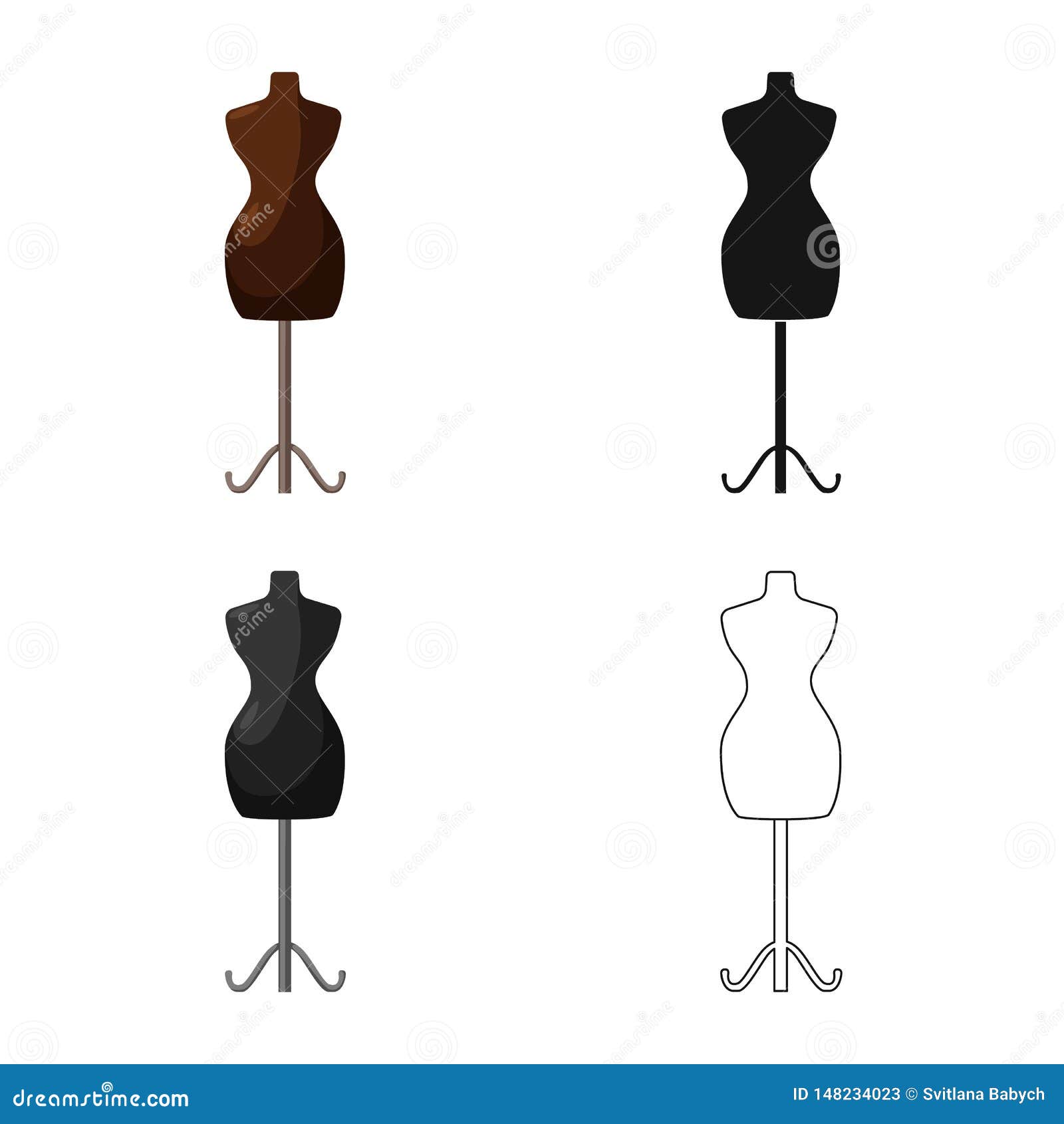 Vector Illustration of Mannequin and Tailor Symbol. Collection of ...