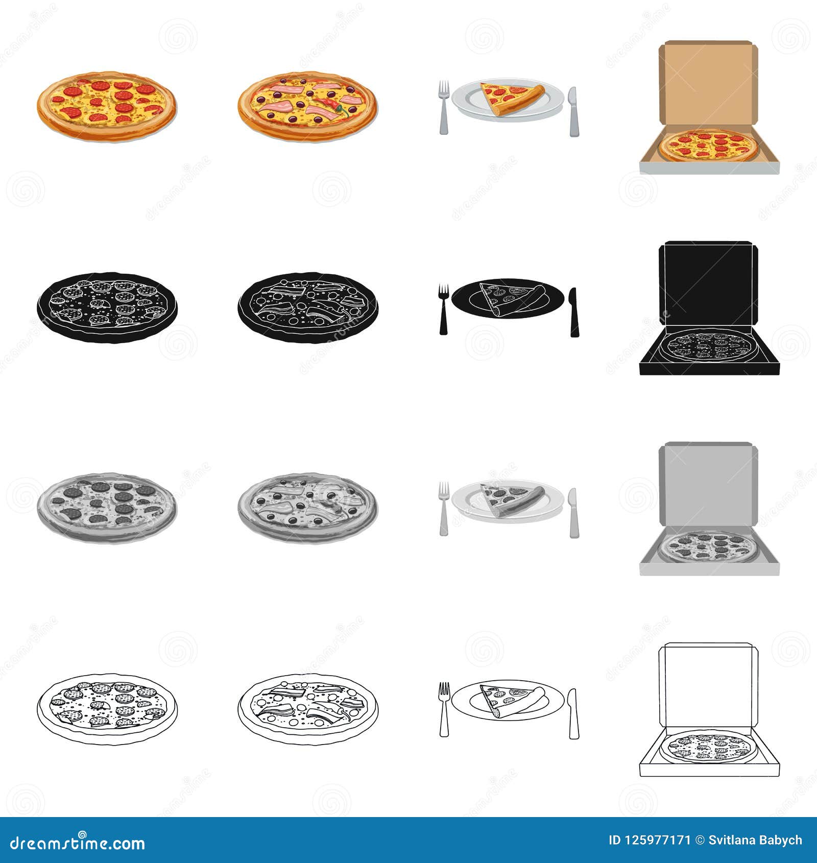 Isolated Object Of Pizza And Food Logo Collection Of Pizza