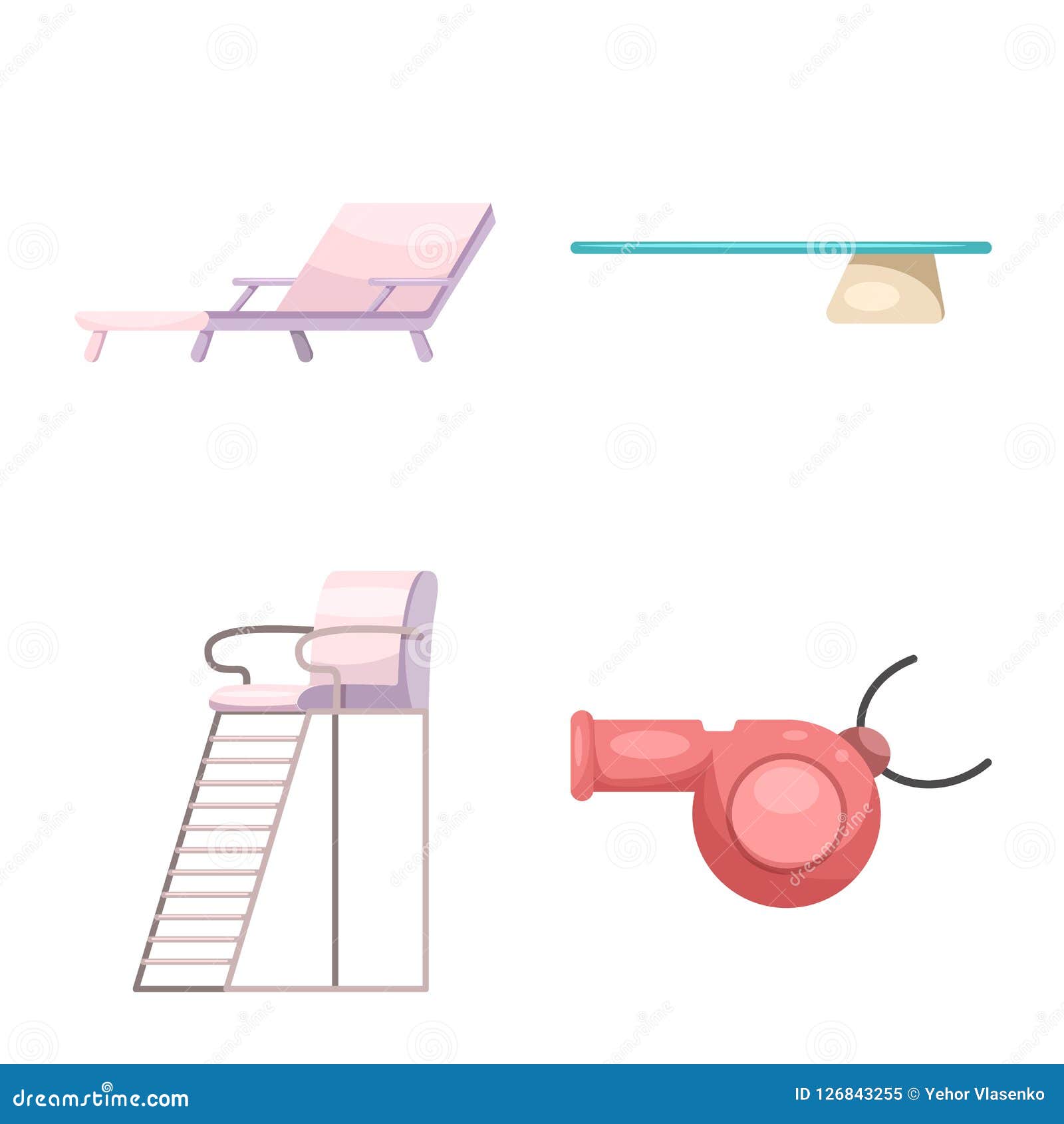 Vector Illustration Of Pool And Swimming Symbol Set Of Pool