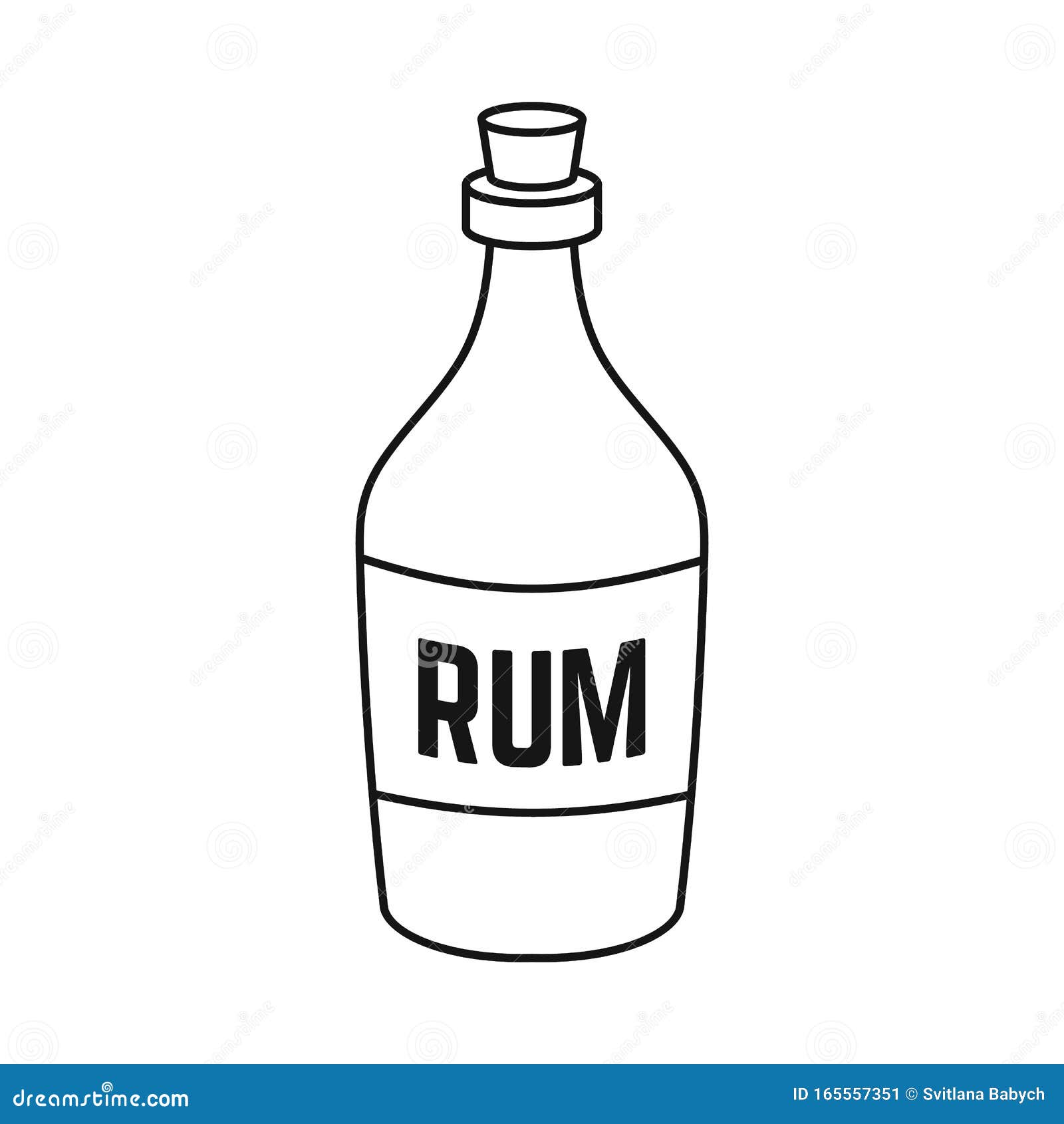 Isolated Object of Rum and Bottle Logo. Graphic of Rum and Alcohol
