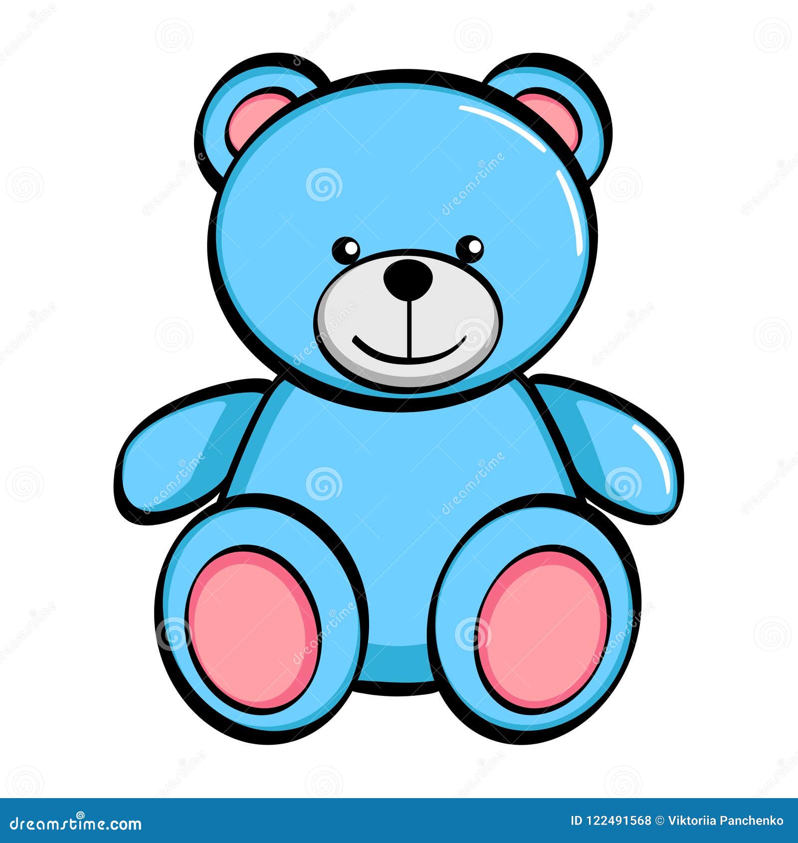 Isolated Object on White Background. a Blue Bear, a Toy Stock Vector -  Illustration of beautiful, celebration: 122491568
