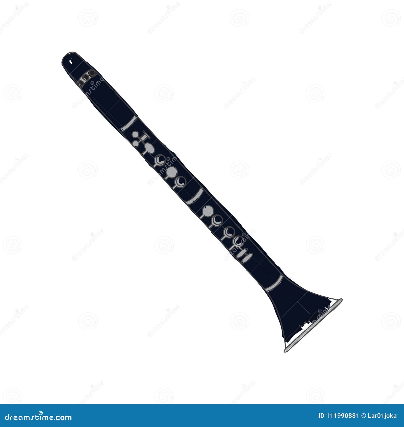 Oboe Icon In Monochrome Style Isolated On White Background. Musical