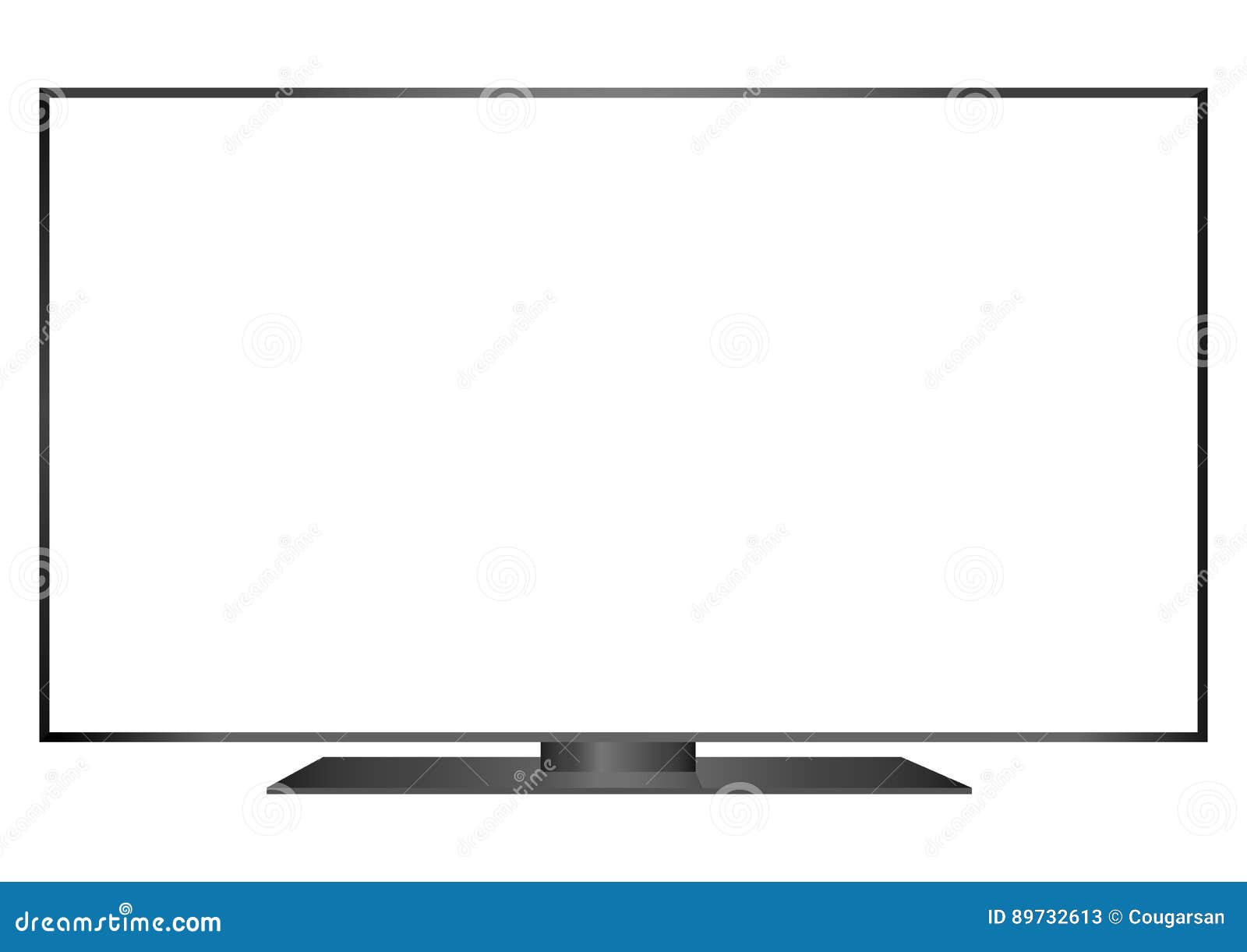 Isolated OLED Black Flat Smart Wide TV and White Screen Stock Vector