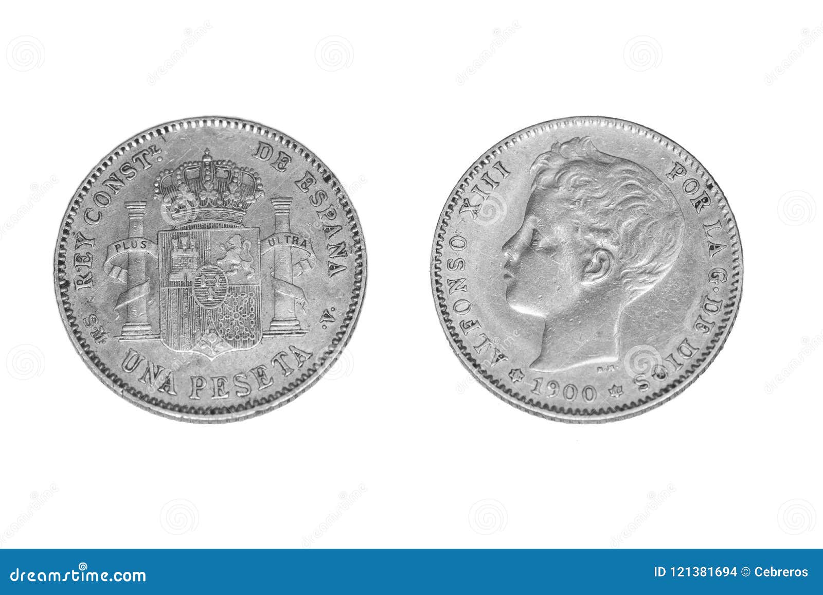  one silver peseta coin of 1900