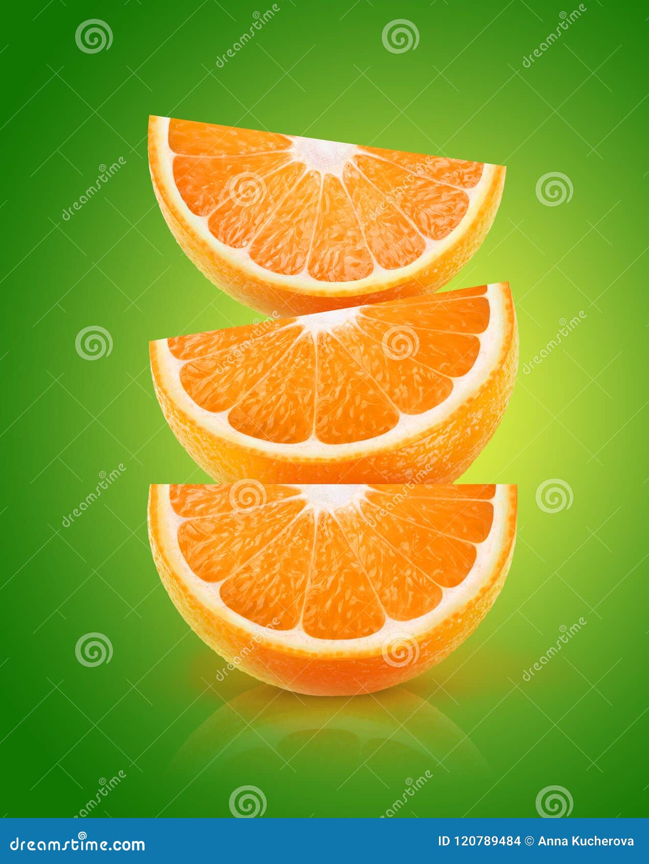 Isolated orange wedges stock photo. Image of isolated - 120789484