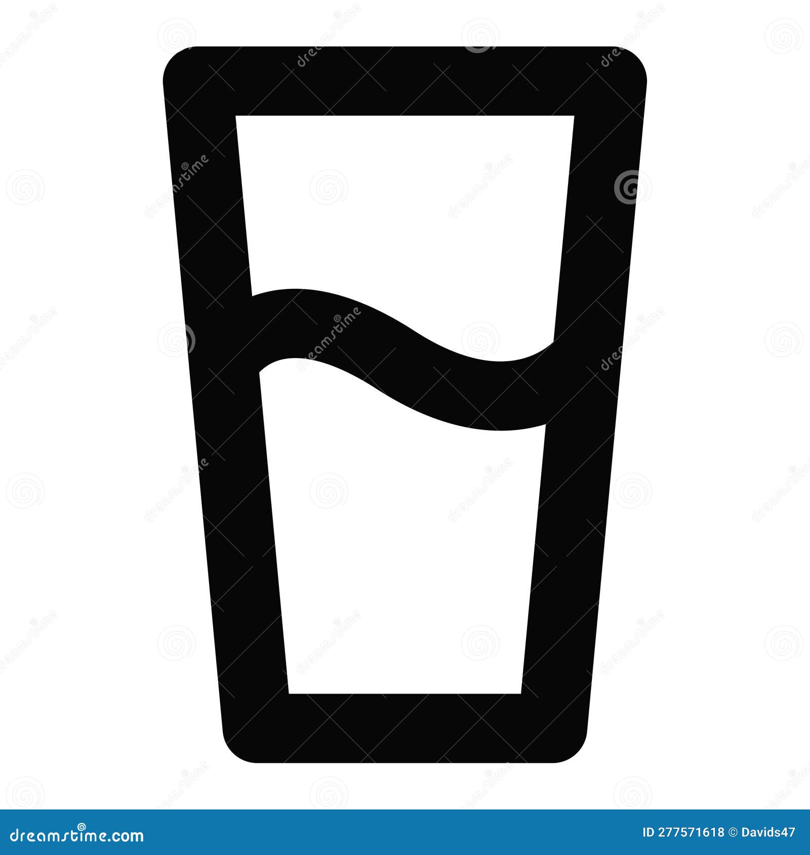 Isolated Outline of a Water Glass Icon Vector Stock Illustration ...