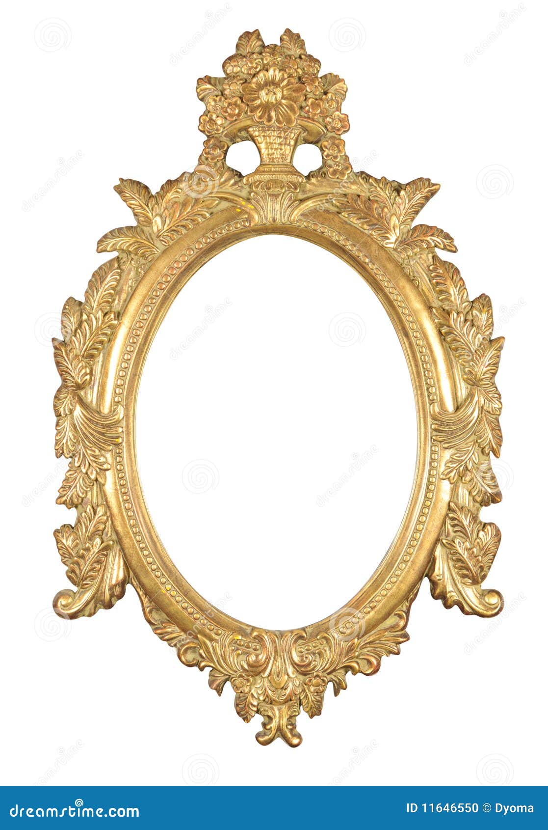 Isolated oval bronze frame stock photo. Image of baroque 11646550