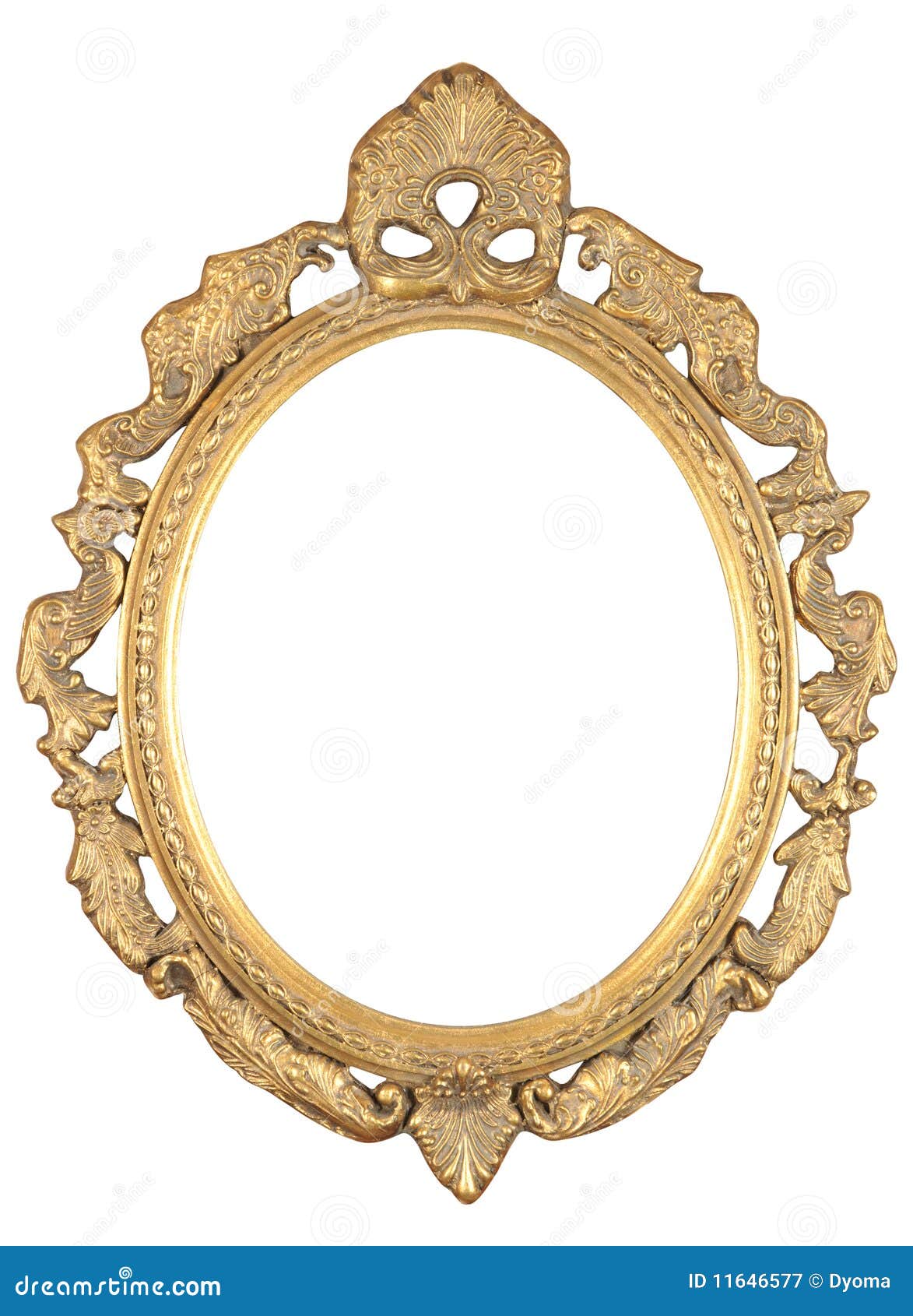 Isolated oval bronze frame stock image. Image of retro 11646577