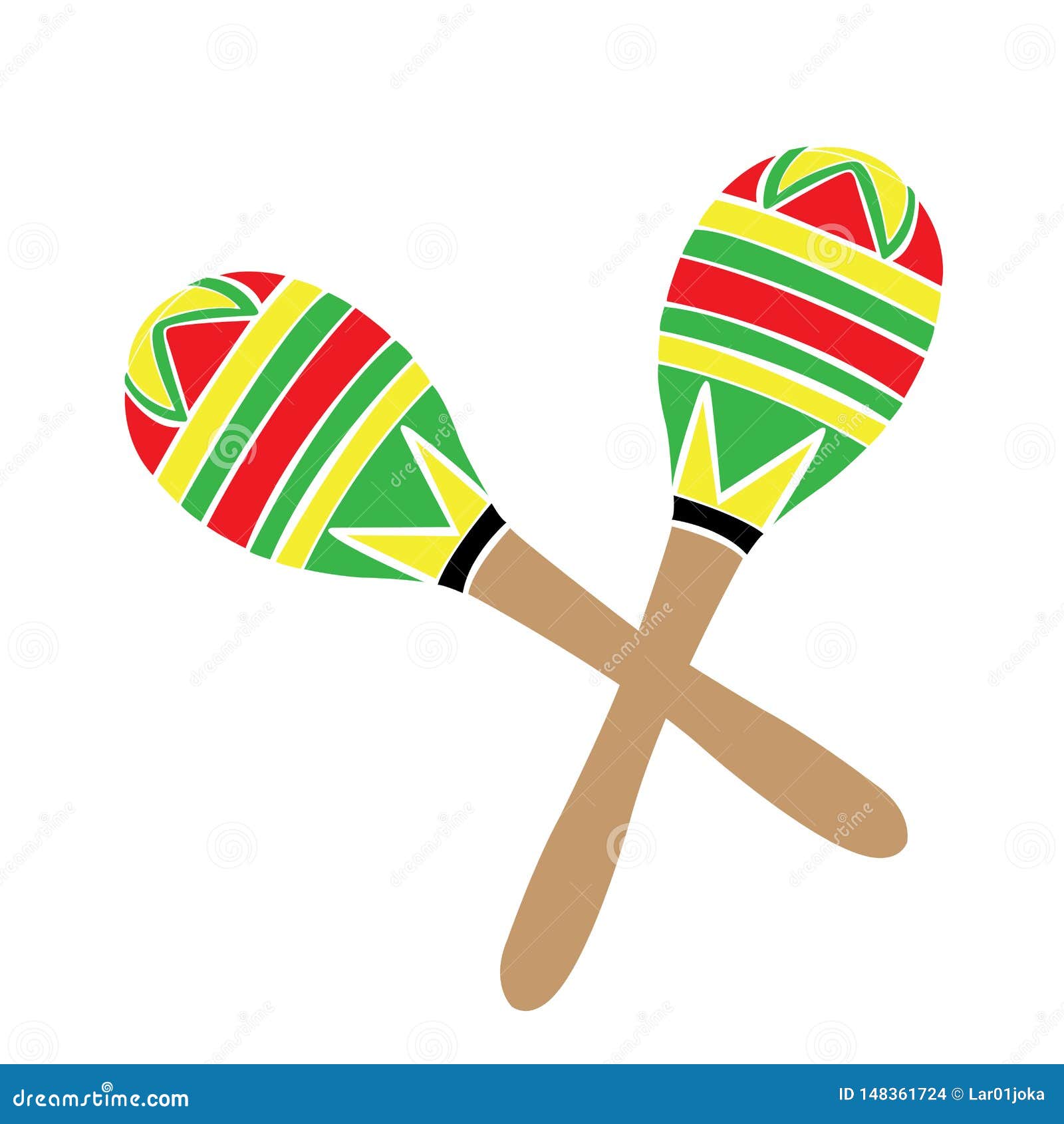 Isolated Pair of Traditional Mexican Maracas Stock Vector