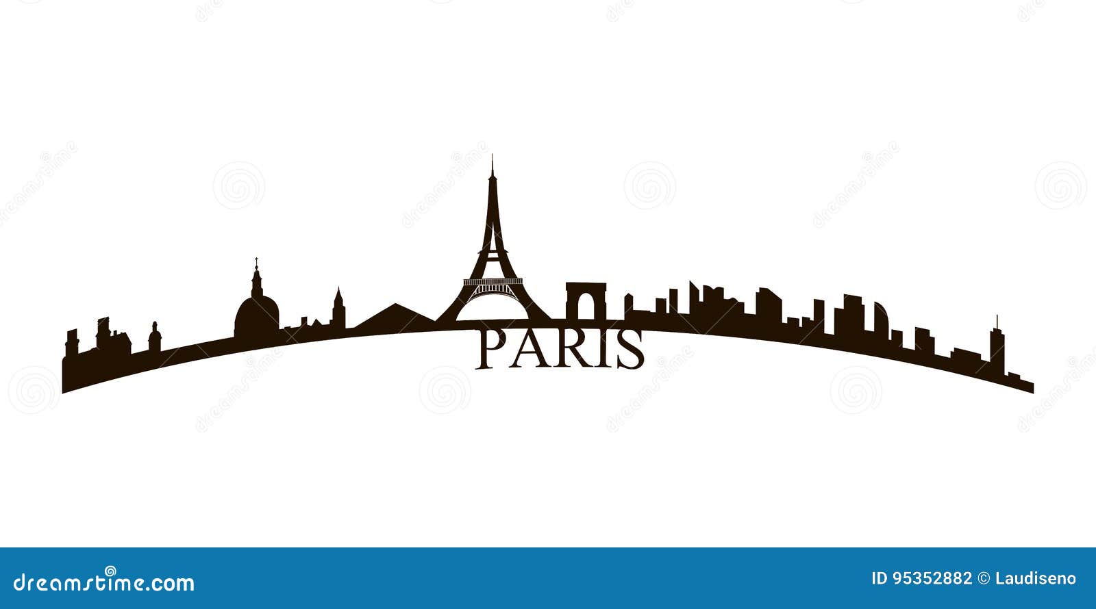 Isolated Paris skyline stock vector. Illustration of cityscape - 95352882