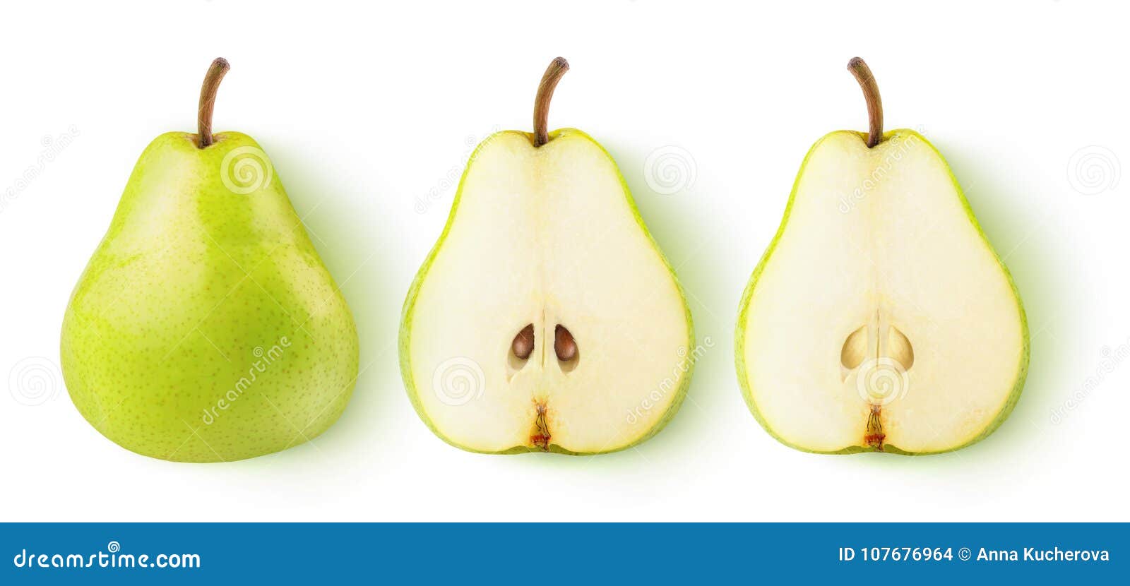 Isolated cut pears stock photo. Image of assorted, element 107676964