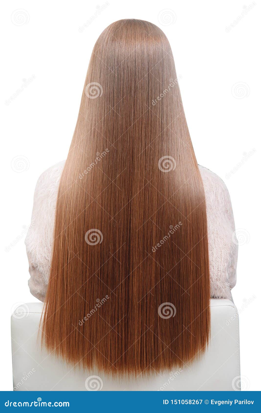 Isolated Photo. Girl with Beautiful Long Shiny Smooth Straight Hair in  Hairdresser Chair Back. Concept Spa Treatments Stock Image - Image of  rejuvenation, back: 151058267