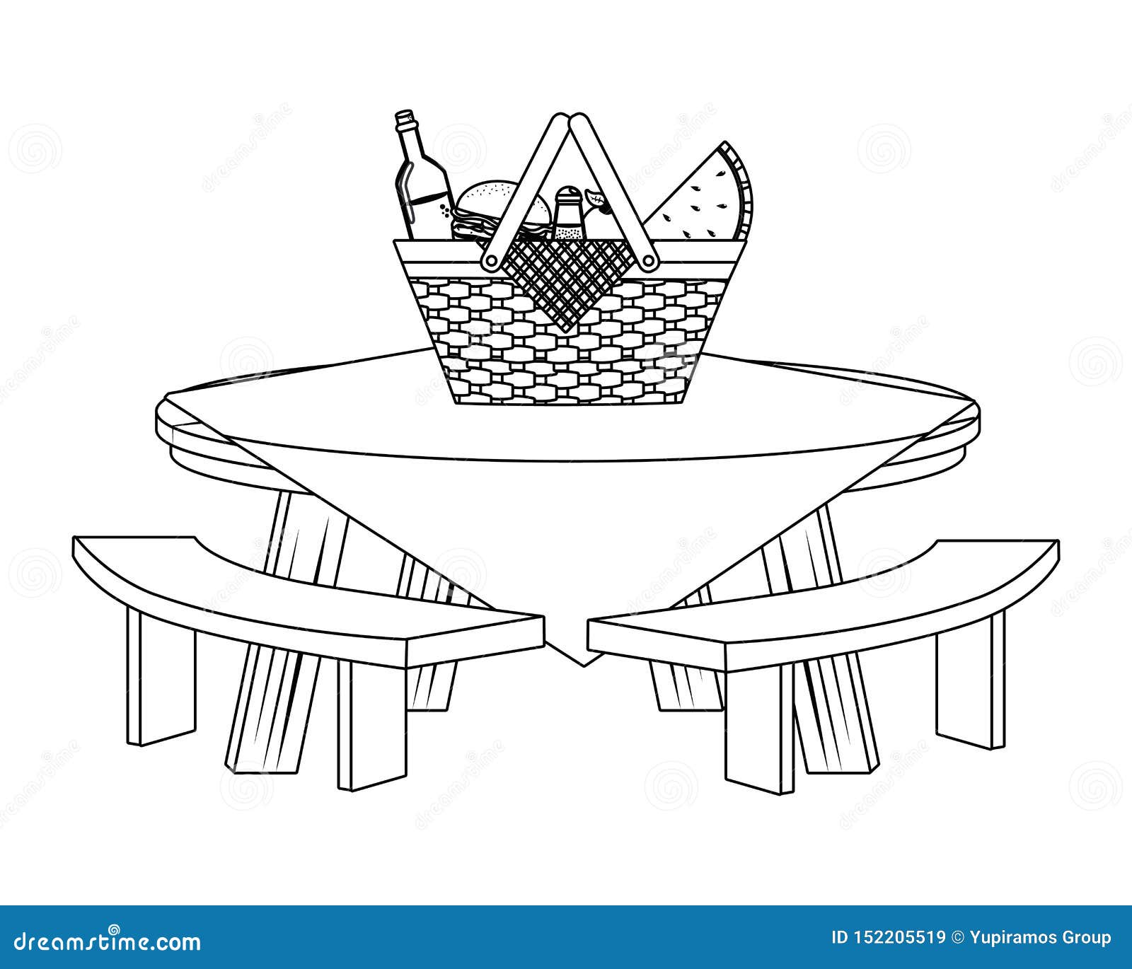 Isolated Picnic Basket Design Vector Illustrator Stock Vector
