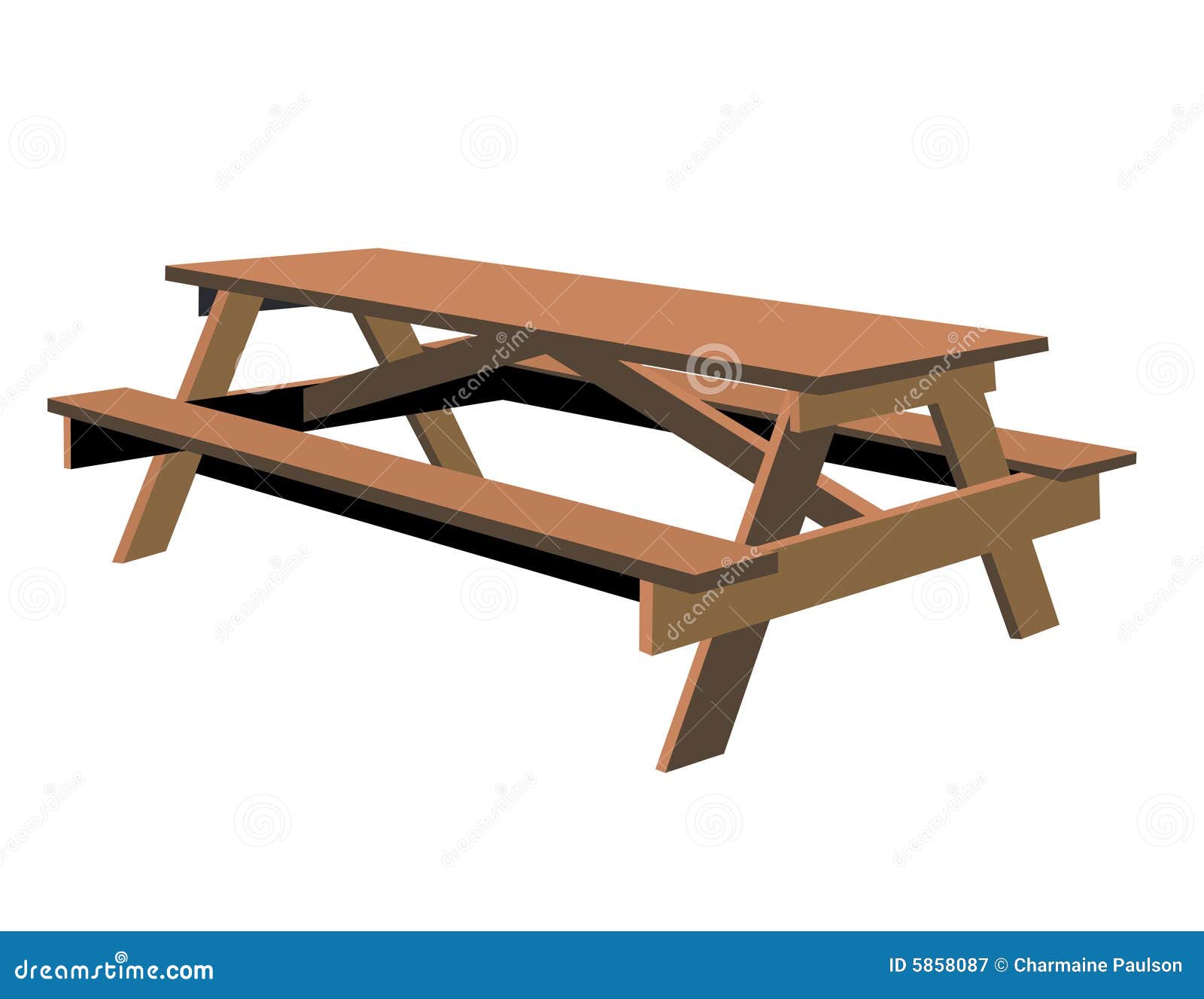 Isolated Picnic Table Royalty Free Stock Photography 