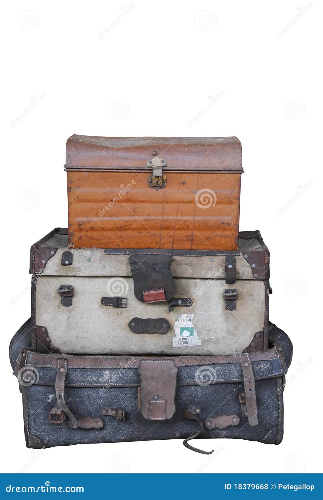 Isolated Pile of Old Luggage Stock Photo Image of holiday, isolated 18379668