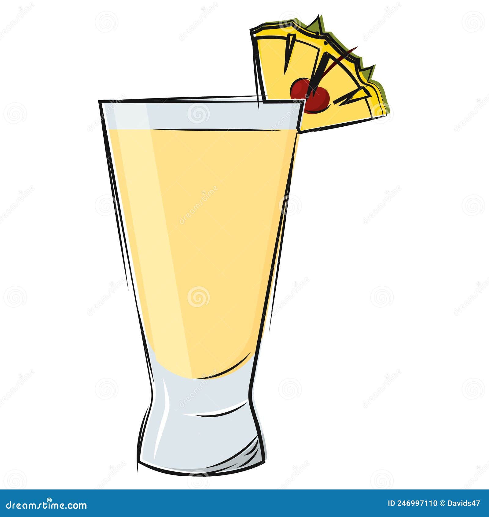 Isolated Pineapple Cocktail Vector Illustration Stock Vector