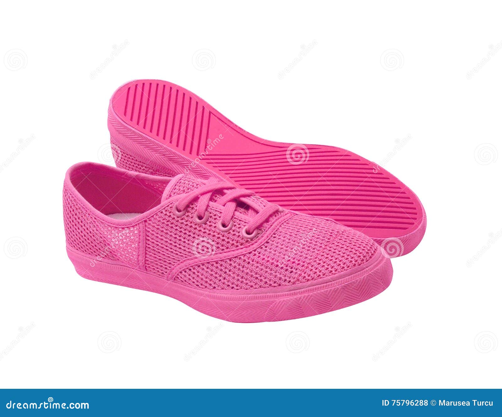 Isolated pink shoes stock photo. Image of shoelace, footwear - 75796288